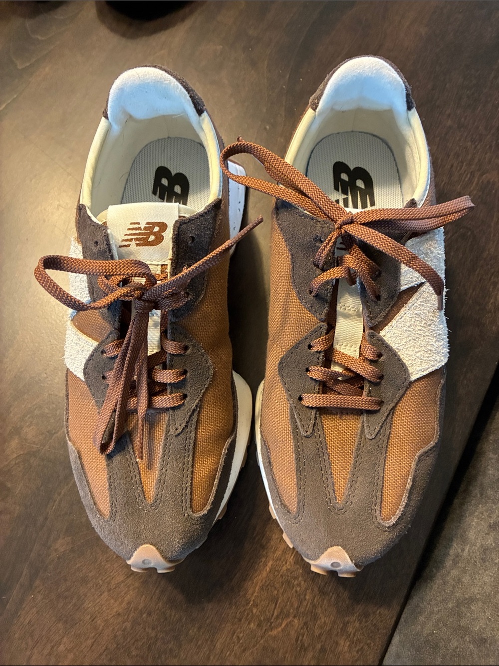 New Balance Women’s Brown Suede & Mesh Sneakers